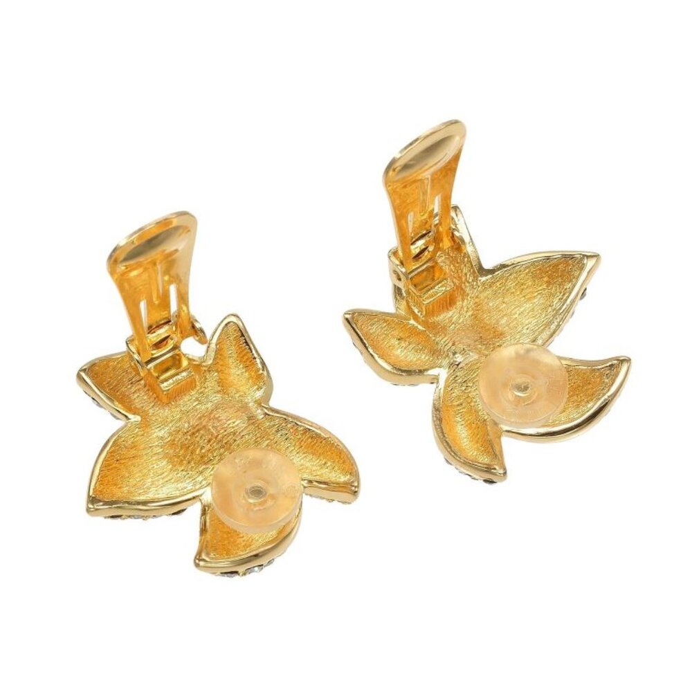 Christian Dior Gold Plated And Rhinestone 25.0 g Earrings - Picture 4 of 7